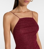 Oséree Lumière feather-trimmed midi dress
