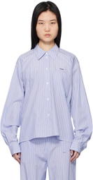 Pushbutton Blue Stripe Square Shape Shirt