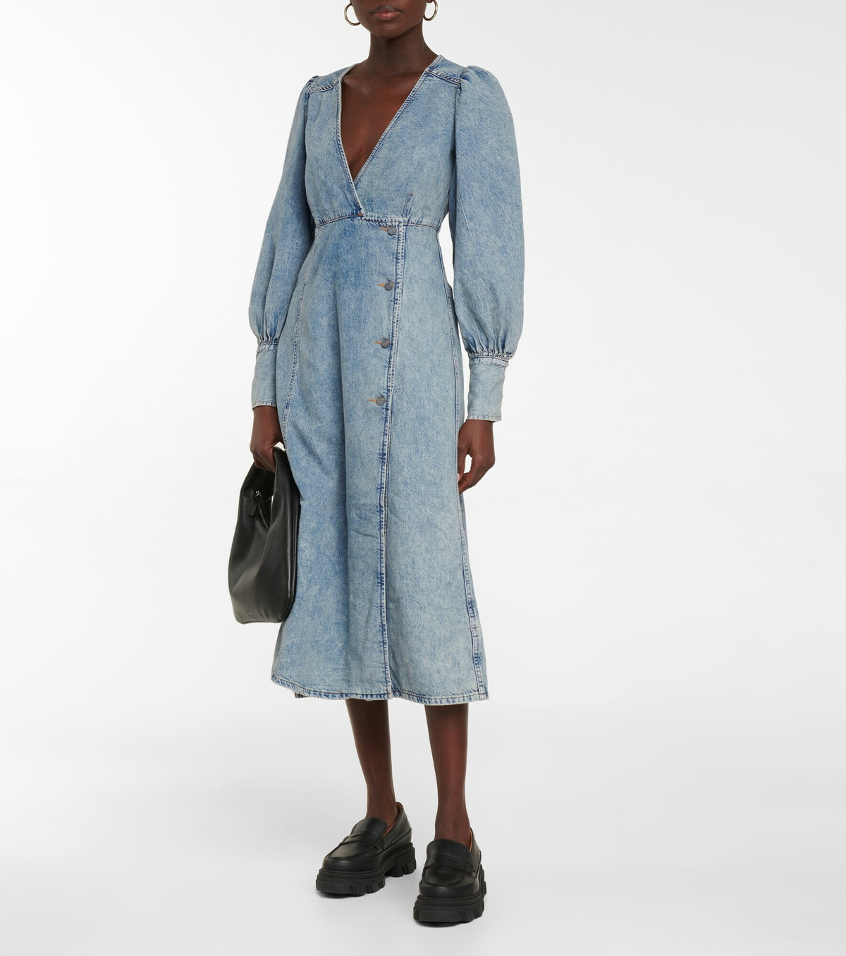 GANNI ガニー デニム ワンピース 25 Denim midi dress034152 Ganni - Denim midi dress GANNI