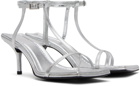 Juun.J Silver Leather Heeled Sandals