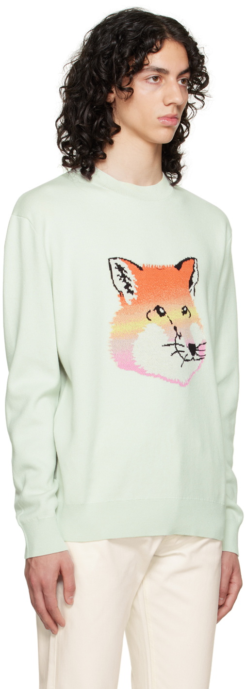 Maison Kitsuné Blue Vibrant Fox Head Sweater