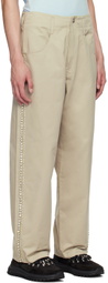 BLUEMARBLE Beige Embroidered Trousers
