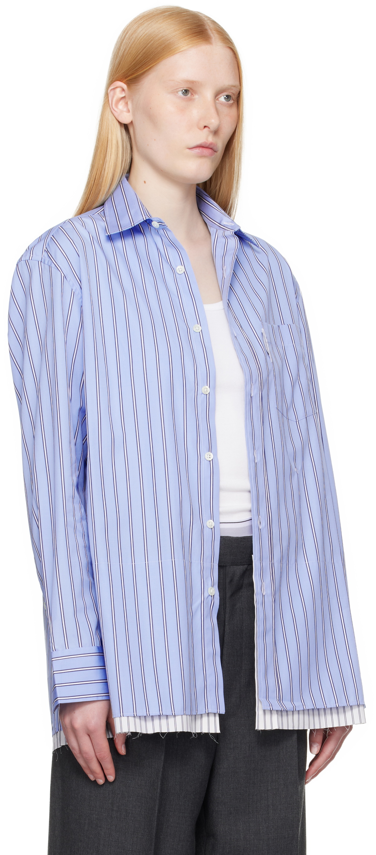 HommeGirls Blue Shirt Minidress