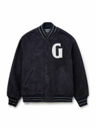 Golden Bear - Logo-Appliquéd Suede Varsity Jacket - Blue