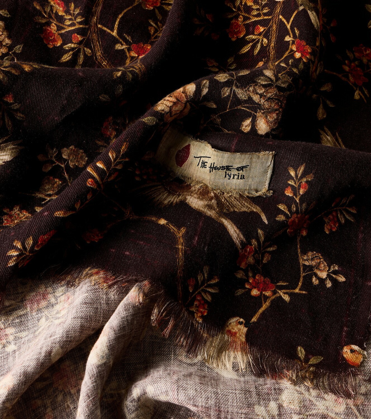 The House of Lyria Firmament floral linen and cotton throw