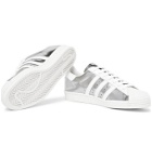 adidas Consortium - Prada Superstar 450 Metallic Leather Sneakers - Silver