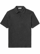 Mr P. - Waffle-Knit Cotton Polo Shirt - Black