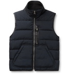 TOM FORD - Leather-Trimmed Quilted Shell Down Gilet - Blue