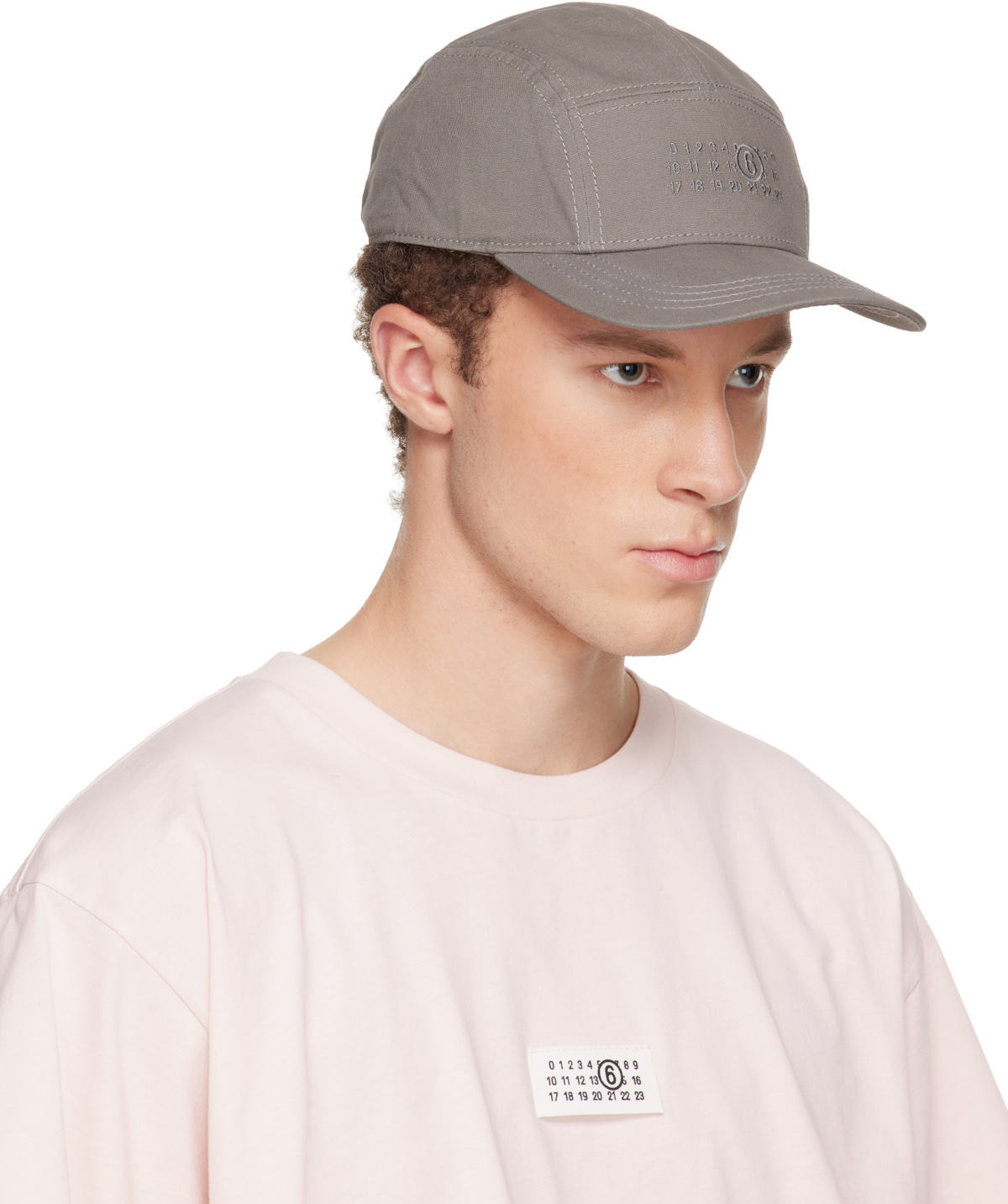 MM6 Maison Margiela Taupe Embroidered Logo Cap