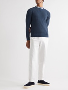 Altea - Slim-Fit Cotton-Blend Bouclé Sweater - Blue