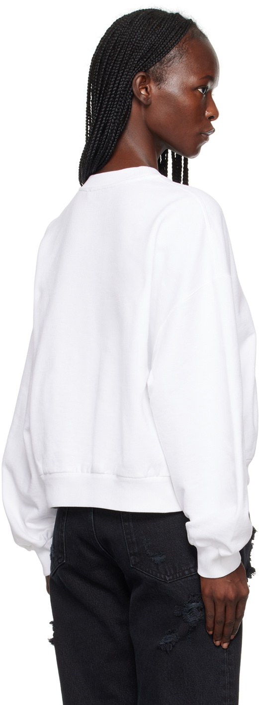 Dolce & Gabbana White Crystal-Cut Sweatshirt