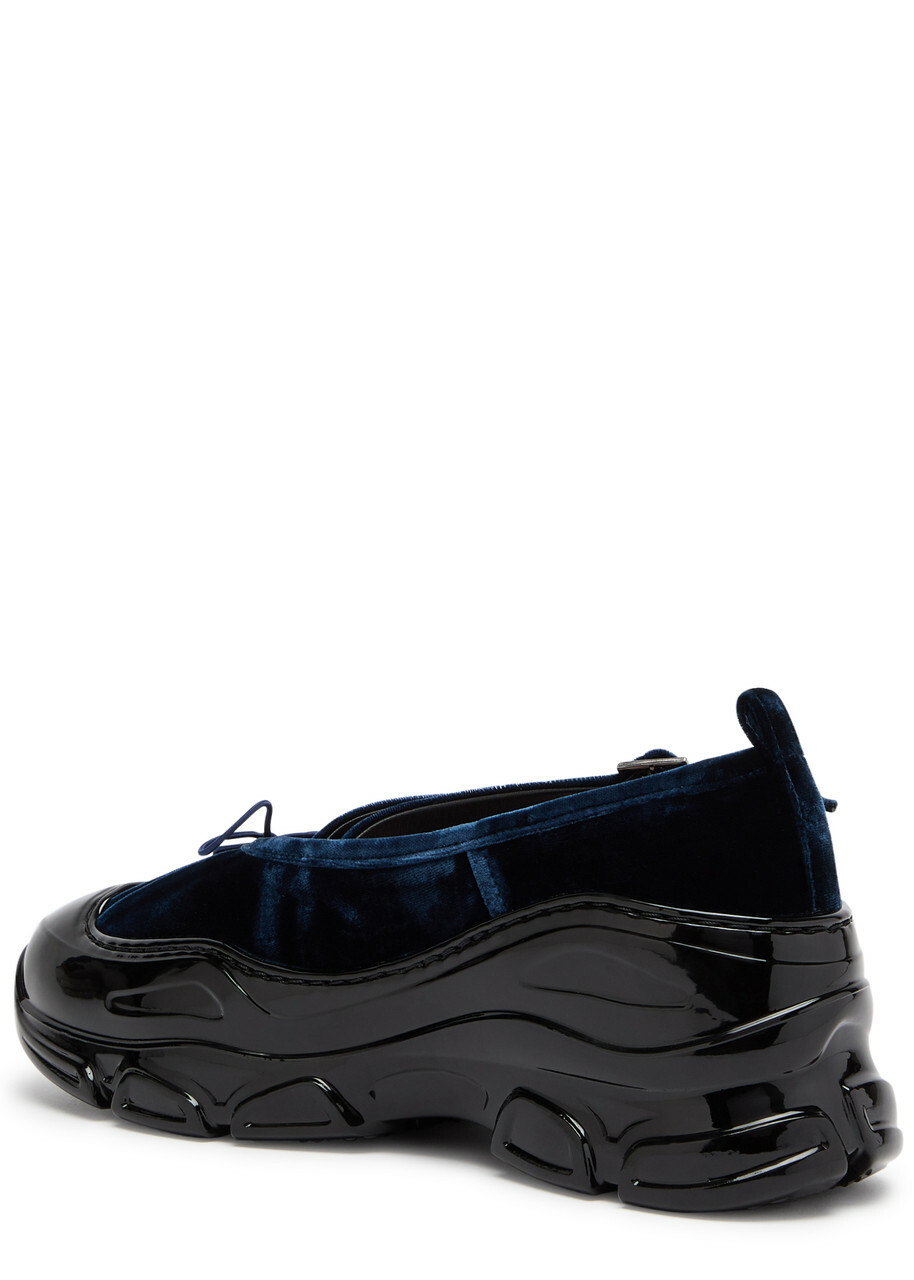 Simone Rocha Velvet and Glossed Rubber Sneakers Navy Simone Rocha