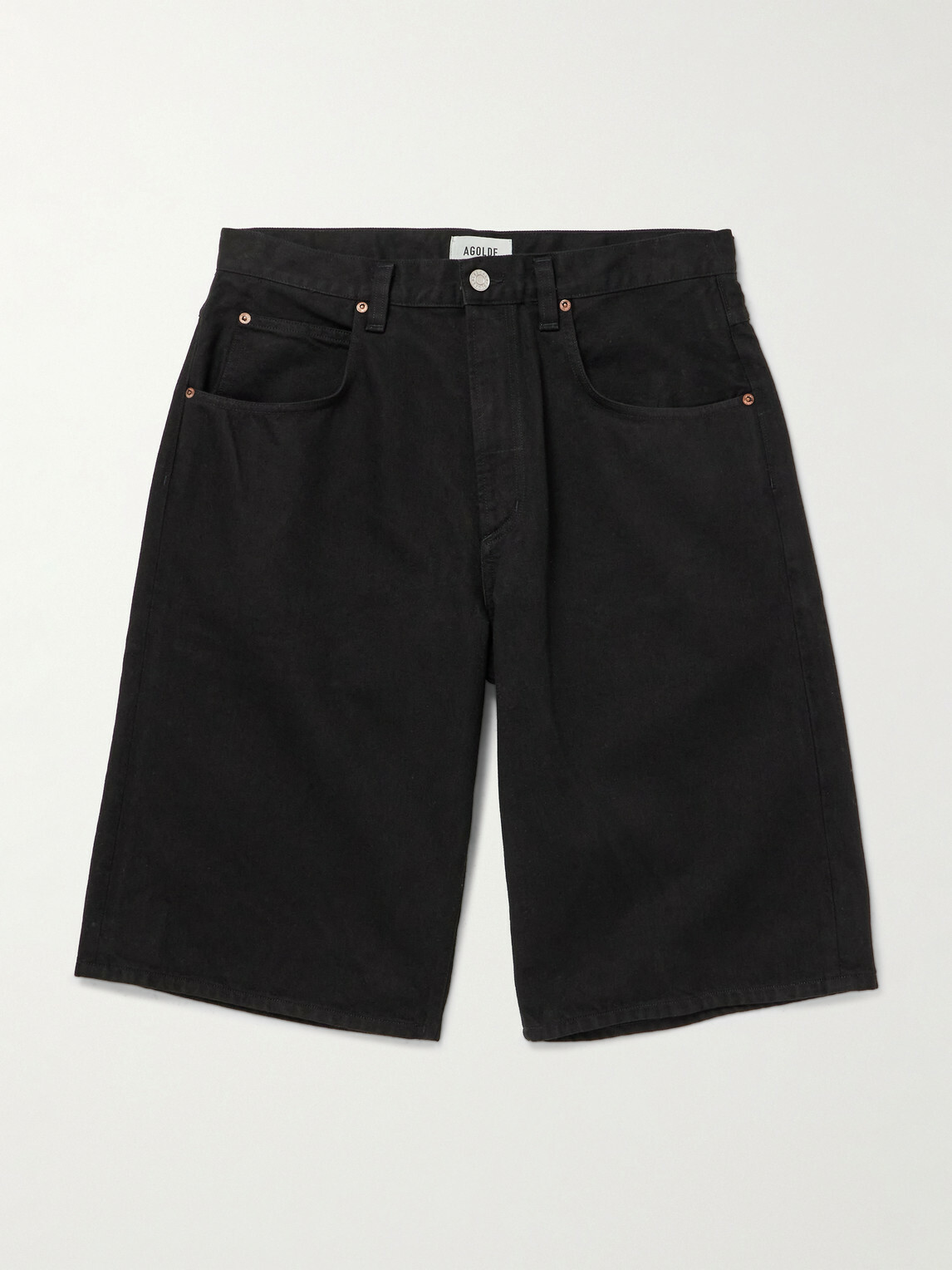 AGOLDE - Fusion Straight-Leg Denim Shorts - Black