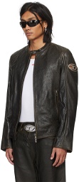 Diesel Brown L-Cobbe Leather Jacket