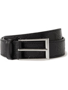 GUCCI - 3cm Logo-Embossed Perforated Leather Belt - Black