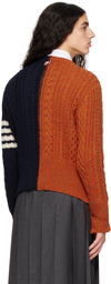 Thom Browne Orange 4-Bar Sweater