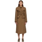Lemaire Brown Wool Knotted Coat