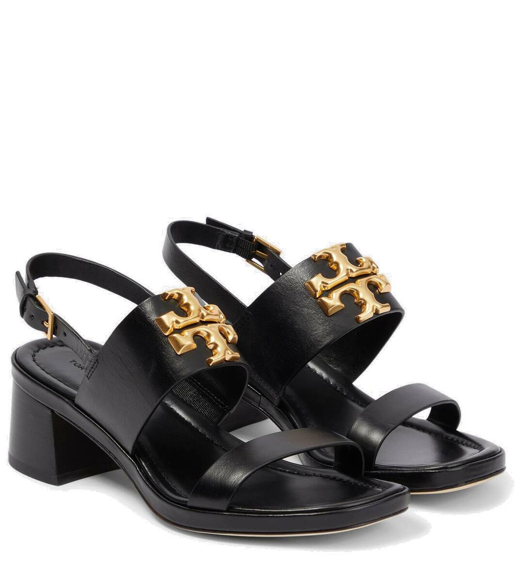 Tory Burch Women's Eleanor Leather Flat Sandals Black