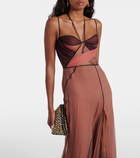 Nensi Dojaka Mae draped satin corset dress