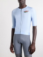 A Kind Of Guise - Basso Giro Alpino Logo-Print Mesh Cycling Jersey - Blue