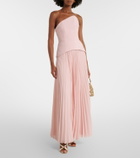 Solace London Britt pleated strapless gown