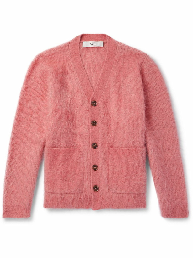Photo: Séfr - Kaito Ribbed Brushed Mohair-Blend Cardigan - Pink