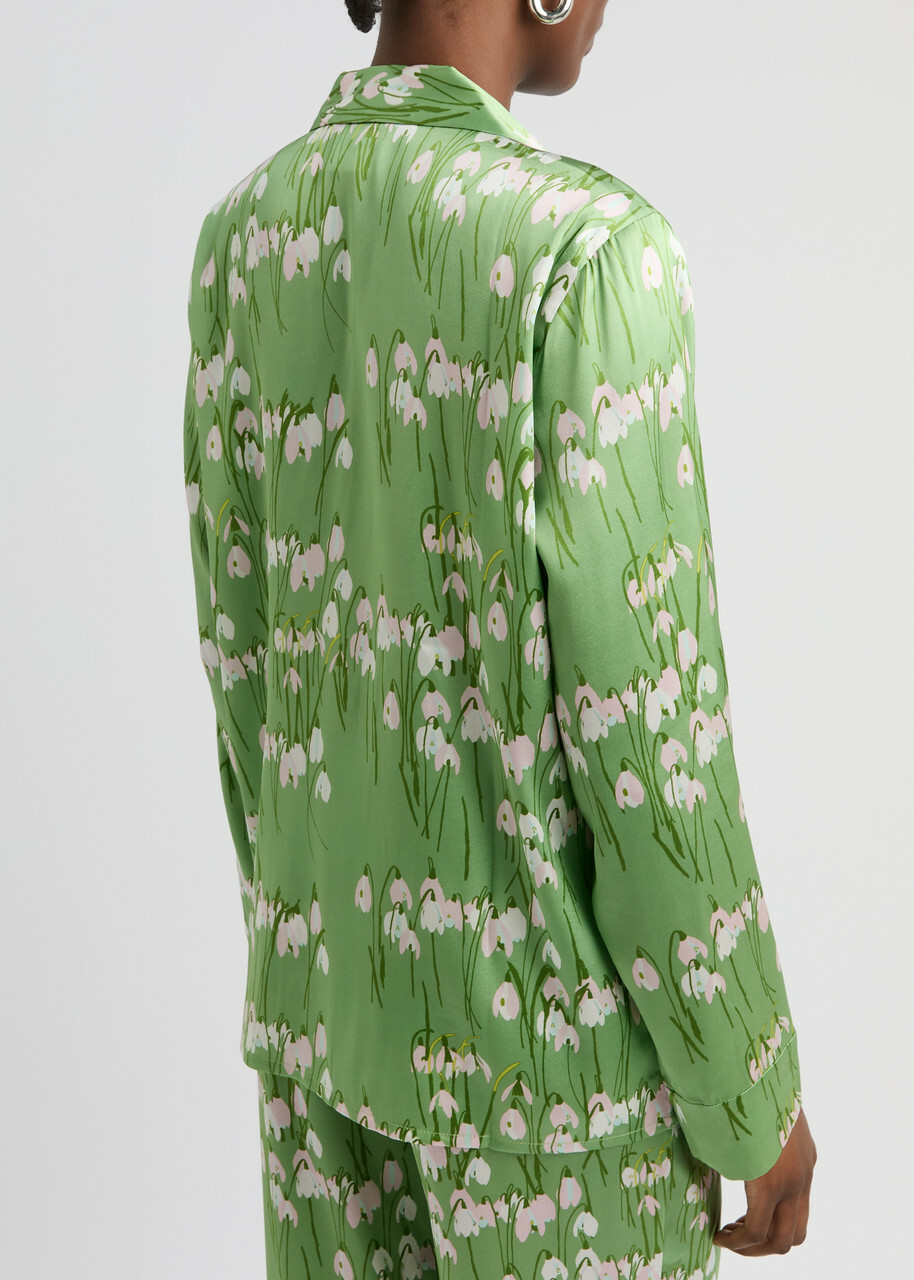 Bernadette Louis Floral-print Stretch-silk Pyjama Shirt Multi Print