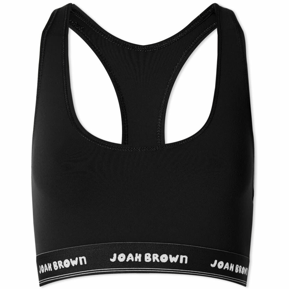 Joah Brown Women's Plunge V Neck T-Shirt in Black Joah Brown