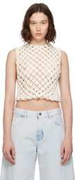ALAÏA Off-White Hand Knotted Tank Top