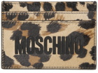 Moschino Beige Pony Logo Card Holder