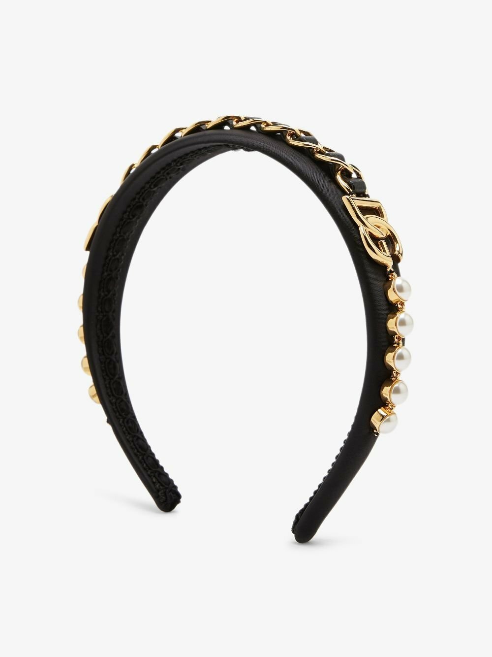 Dolce & Gabbana Black DG Logo Embellished Headband Dolce  display picture 1