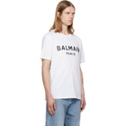BALMAIN White 'Balmain Paris' Print T-shirt