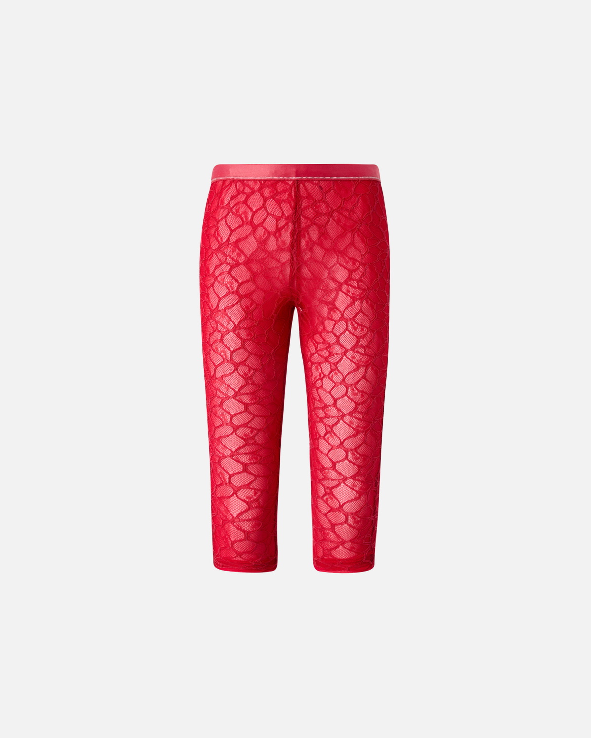 Pinko Knee High Leggings In Stretch Lace Salsa Red