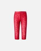 Pinko Knee High Leggings In Stretch Lace Salsa Red