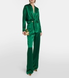 The Sei Tie-front silk satin blouse