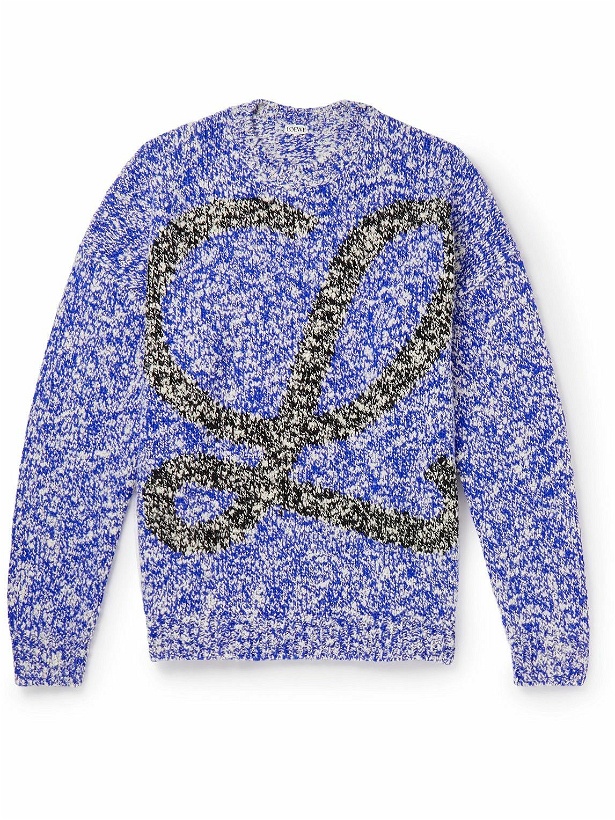 Photo: Loewe - Logo-Intarsia Wool-Blend Sweater - Blue