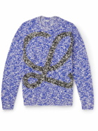 Loewe - Logo-Intarsia Wool-Blend Sweater - Blue