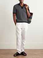 Orlebar Brown - Roddy Waffle-Knit Polo Shirt - Blue