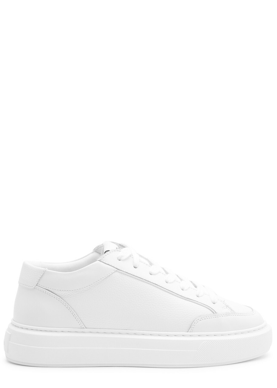 Cleens Luxor Grained Leather Sneakers White