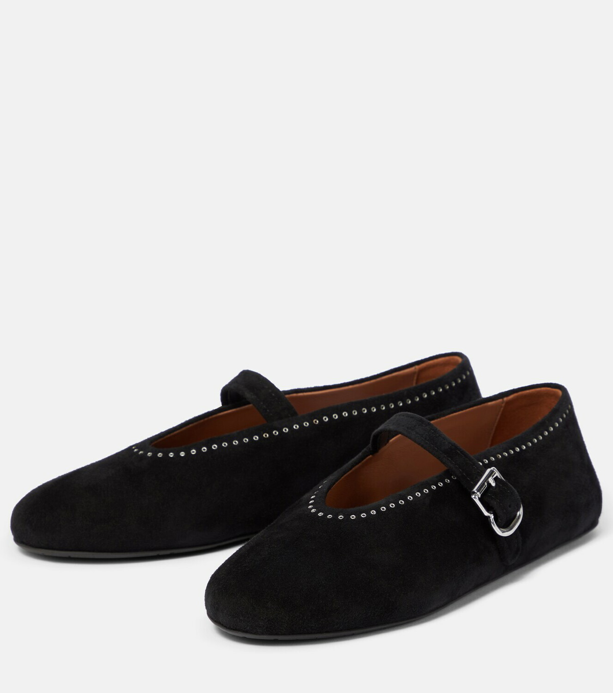 Alaïa Embellished suede ballet flats