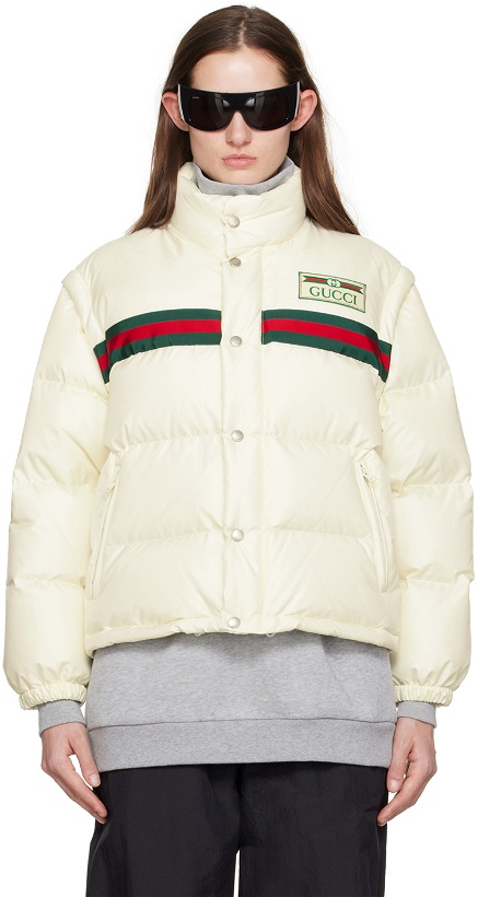 Photo: Gucci Off-White Web Convertible Down Jacket