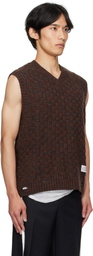 MM6 Maison Margiela Brown V-Neck Sweater Vest