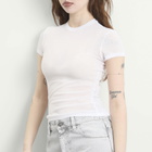 SKIMS Women's Sheer Cotton Crewneck Standard T-Shirt in Snow