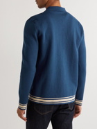 Mr P. - Striped Knitted Organic Cotton Jacket - Blue