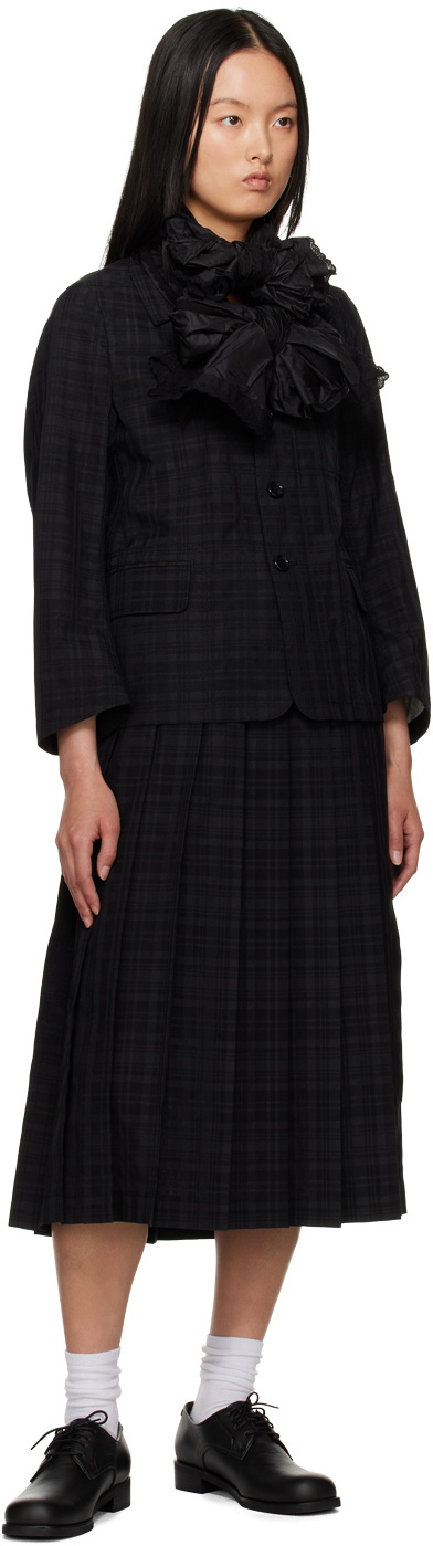tao Black Elasticized Midi Skirt