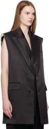 Jean Paul Gaultier Black Double Layer Body Detail Vest