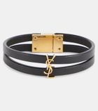 Saint Laurent Cassandre leather bracelet