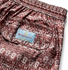 Rubinacci - Mid-Length Printed Swim Shorts - Burgundy