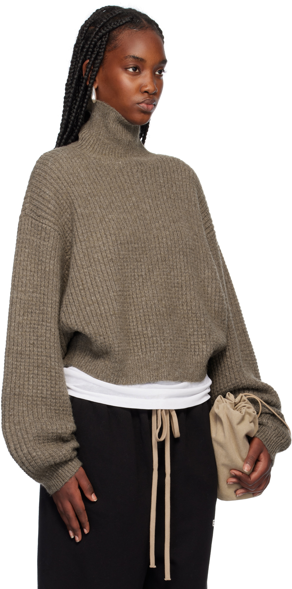 トップス Essentials Waffle Heavy Turtleneck / S Fear of God ESSENTIALS Gray Heavy Waffle Turtleneck Fear Of God