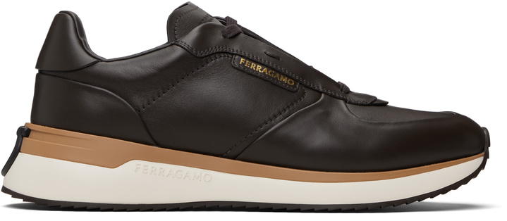 Photo: Ferragamo Brown Low Cut Sneakers